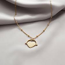 Always Gold Necklace In 2020 Gold Necklace Chain Link Necklace Silver Heart Shape Pendant