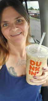 enjoying iced mocha latte