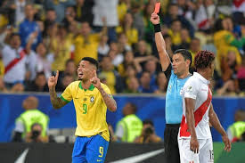 Andre carrillo #18 of peru celebrate after winning during the copa america brazil 2019 semi final match between chile and peru at arena do gremio on july 03. Brazil 3 1 Peru Copa America 2019 Result Hosts Win Title As Gabriel Jesus Is Sent Off At Maracana London Evening Standard Evening Standard