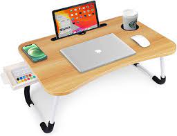 Smart multipurpose foldable laptop table with cup holder, study table, foldable. Amazon Com Laptop Desk Foldable Bed Table Portable Multi Function Lap Bed Tray Table With Storage Drawer And Cup Slot Notebook Stand Breakfast Bed Tray For Sofa Bed Terrace Balcony Garden Kitchen Dining