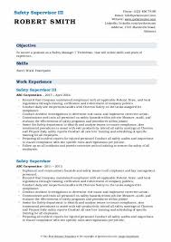 Oversees the measurement and sampling of hazardous materials, and any removal of physical, biological and chemical hazards. Safety Supervisor Resume Samples Qwikresume