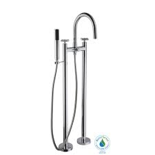 Powerful and easy to use. Glacier Bay Danay 2 Pipe 2 Handle Freestanding Floor Mount Roman Tub Faucet With Handheld Handshower In Chrome Hd67824x 5001 The Home Depot
