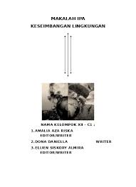 Untuk mencapai keseimbangan alam, peranan kitar semula jadi amatlah penting. Top Pdf Contoh Makalah Ipa Tentang Keseimbangan Lingkungan 123dok Com
