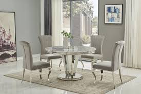 Despite their strength and durability. 130cm Grey Round Marble Dining Table And 4 Chairs Homegenies