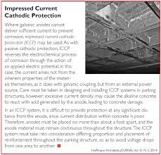 Looking for the definition of iccp? Impressed Current Cathodic Protection Iccp Is One Method For Preventing Corrosion In Reinforced Concrete Parking Garag Corrosion Reinforced Concrete Concrete