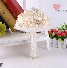 Wedding bouquets silk flowers sets with gypsophila & vintage pink roses beautifulbouquetshop 5 out of 5. Bridal Flower Wedding Bouquet Crystal Pearls Silk Satin Brooch Rose Handmade Wedding Supplies Home Garden
