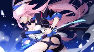 A minimalist wallpaper of yae sakura from honkai impact 3. 306004 Anime Girl Pink Hair Yae Sakura Honkai Impact 3rd 4k Wallpaper Mocah Hd Wallpapers