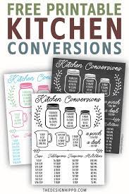 This printable kitchen conversion chart will show you how to cut a recipe in half so you can waste less, but still cook your favorite meal or treat.just a smaller version! Free Printable Kitchen Conversion Chart