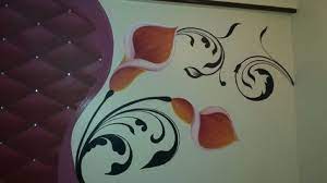 كيفية رسم وردة مع استنسل 3d wall painting painting lessons paper crafts diy