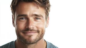 homem com barba sorridente isolado em branco fundo 70209540 Foto de stock  no Vecteezy