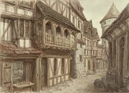 Resultat De Recherche D Images Pour Colombage Moyen Age Medieval Drawings Medieval Town Medieval