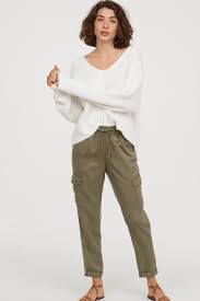 Lyocell Cargo Joggers Khaki Green Ladies H M Us Green Cargo Pants Outfit Jogger Pants Outfit Womens Dress Pants