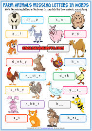 The most popular animal that starts with the letter i is the iguana, a common exotic pet. Farm Animals Missing Letters In Words Exercise Handout Farm Animals For Kids Farm Animals Animal Worksheets