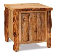 Amish Rustic Log End Table With Door Log End Tables Rustic Log Furniture Log Furniture