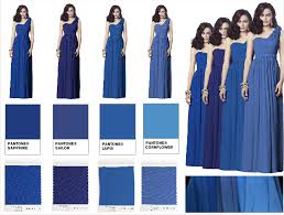 Bridesmaid Dresses In An Ombre Of Blue From Dessy In Real Life The Lapis Colour Is Lighter Than The Sap Blue Bridesmaids Blue Bridesmaid Dresses Dessy Dresses