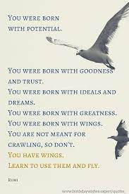 You were born with ideals and dreams. 150 Rumi Quotes To Help You Enjoy Life Rumi Quotes Rumi Spiritual Poems