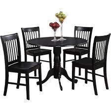 Gaskell 5 Piece Dining Set Dining Table Black Kitchen Table Settings Round Kitchen Table Set