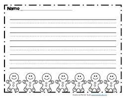 Gingerbread Themed Writing Paper Writing Paper Lined Writing Paper Writing
