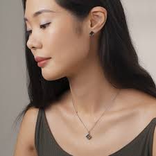 Natural Black Jade Earring Studs