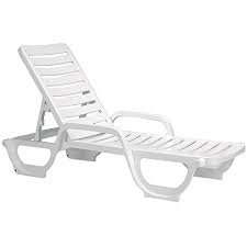 White plastic outdoor chaise lounge. White Outdoor Patio Chaise Lounges