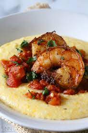 Spicy Shrimp Over Creamy Polenta Recipe Recipes Seafood Recipes Cooking