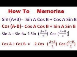 Memorise A B And C D Formulas In Trigonometry In An Easy Manner Simplifying Mathematics In Simple Way How To Memorize Things Maths Formulas List Trigonometry