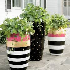 Black And White Checkered Outdoor Planters Lush Leaves Urn Filler Grandin Road Container Gardening Flowers Flower Pots Painted Flower Pots