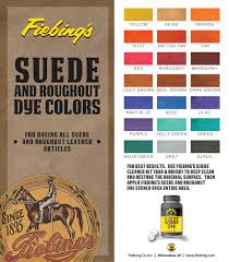 Fiebings Leather Dye Colour Chart