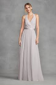 Chiffon Halter Bridesmaid Dress With Tulle Bow David S Bridal Vera Wang Bridesmaid Dresses Halter Bridesmaid Dress Bridesmaid Dresses Plus Size