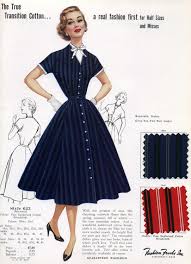 On Sale 1950s Fashion Advertisement Fashion Frocks 623 Navy Rockabilly Dress White Trim 1950 Fashion 1950s Fashion Vintage Dresses