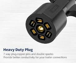 Here's the wiring diagrams showing the pin out for the plug and socket for the most common circle and rectangle trailer connections in use in australia. Kohree 7 Way Trailer Plug Cord Trailer Connector Cable Wiring Harness Kohree