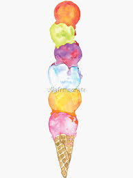 Sherbert Ice Cream Cone Sticker By Juliafrmscratch Ice Cream Cone Drawing Ice Cream Painting Ice Cream Art