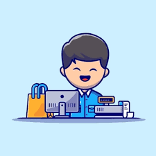 See more ideas about kartun, profesi, gambar. Download Male Cashier Cartoon Icon Illustration People Profession Icon Concept For Free Logo Keren Kartun Profesi