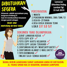 Temukan karier pekerjaan & profesi impianmu bersama glints!✔️ 7 info loker bandar lampung hari ini . Lowongan Kerja Lampung Griyacom Berita Lampung Saburai Online