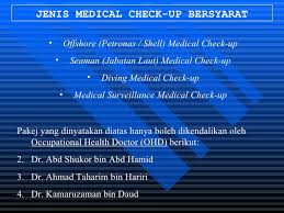 Selain itu, fasilitas kesehatan biasanya juga akan menanyakan sebab untuk setiap tujuan, ada jenis tes tersendiri yang direkomendasikan. 20 Modul Clinic Medical Check Up 2011