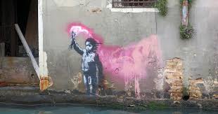 He produces pieces of work which pop up in public places, such as on the walls of buildings. Has Banksy Painted A New Mural In Venice The Art Newspaper