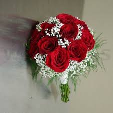 W Flowers Product Bridal Bouquet With Red Roses And Baby S Breath Red Rose Bouquet Red Rose Bouquet Wedding Wedding Flowers Red Roses