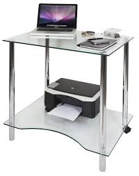 The glass construction makes the desktop transparent and it may add the feeling of space in some areas. Crystal Glass Computer Desk