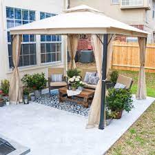 French Country Inspired Budget Patio Makeover Fab Everyday In 2021 Patio Makeover Cheap Backyard Makeover Ideas Patio Remodel