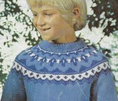 Child's Fairisle Yoke Sweater Knitting Pattern DK 8 Ply Yarn or Wool 24-30  Inch 60-75 Cm Chest PDF Instant Digital Download Post Free