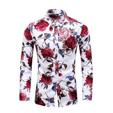 Black And White Long Sleeve Shirt Mens 2018 New Autumn New Long Sleeve Flowers Shirts Plus Size 5xl 6xl 7xl Button Down Social Hawai Men Shirt Style Long Sleeve Flower Shirt Floral Long Sleeve Shirt