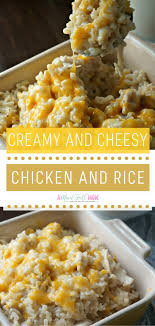 Creamy And Cheesy Chicken And Rice Cheesy Chicken Rotisserie Chicken Recipes Real Food Recipes