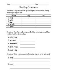 Doubling Consonants Phonics Lessons Consonant Elementary Reading Activities