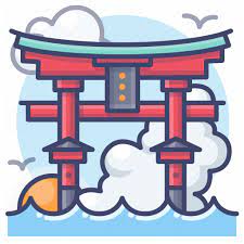 Itsukushima Japan Landmark Shrine Icon Download On Iconfinder Shrine Icon Landmark