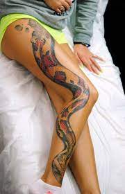 Selecting a snake for a tattoo can be exciting. Snake Tattoo By Semyon Seredin Post 6514 Thigh Tattoo Thigh Tattoos Women Leg Tattoos