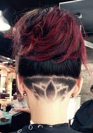 Lotus Flower Undercut Design In My Hair By Kelli At Kelz Beauty Undercut Long Hair Maroon Hair Undercut Hairstyles