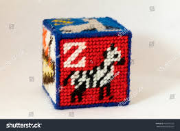 Letter a , letter b , letter c , leter d , letter e. Childs Needlepoint Alphabet Block Letter Z Stock Photo Edit Now 760707232