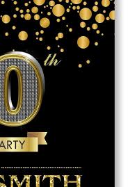 Birthday Invitation Background Black And White Black Gold Birthday Invitation 30th 40th 60th 70th 80th 50th Any Age Men Women Milestone Elega 50th Birthday Invitations Gold Birthday Birthday Invitations