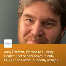 Andy Bittman, who became Huntley District 158 school board president after  his 2023 election
