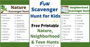 Aaaaand, with the weather changing and the days getting shorter, which. Fun Nature Scavenger Hunt For Kids Teens Neighborhood Hunts Happy Mom Hacks